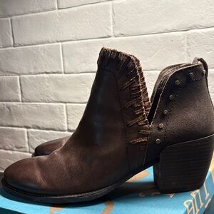 OTBT Brown Leather Ankle Boots
